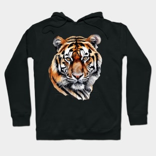 Abstract Water Color Painting of a Siberian Tiger Hoodie